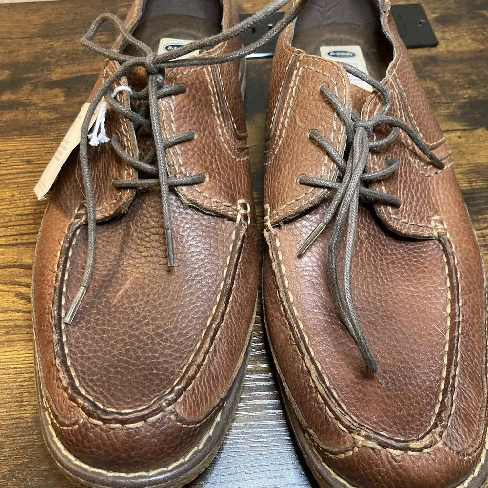 Dr Scholls Men's 10 Shoes Brown Leather Upper Casual Lace Up‎ Moc Toe Derby